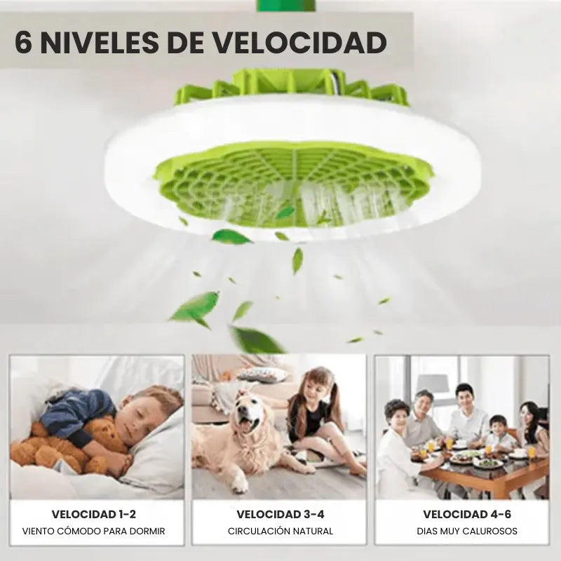[PROMO] Ventilador de Techo Inteligente con Luz LED TurboMax™ 2 en 1 (Multivoltaje)  - [SUPER POTENTE]
