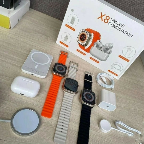 Combo Smartwatch PowerBank Audifonos X8